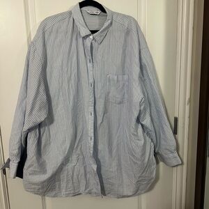 Classic Blue Striped oversized boyfriend shirt